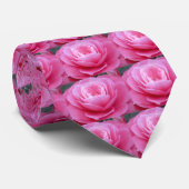 Roze Camellia Flower Stropdas (Opgerold)