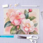 Roze Camellia Flowers Tissuepapier (Craft)