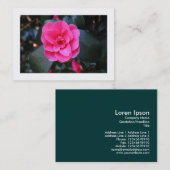 Roze Camellia (grens) Visitekaartje (Voorkant / Achterkant)