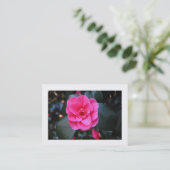 Roze Camellia (grens) Visitekaartje (Staand voorkant)