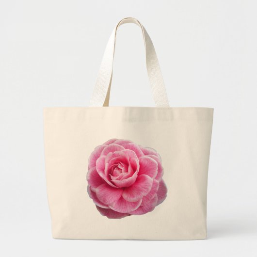 Roze Camellia Grote Tote Bag (Voorkant)