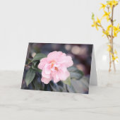 Roze Camellia Japonica Note Kaart (Gele Bloem)