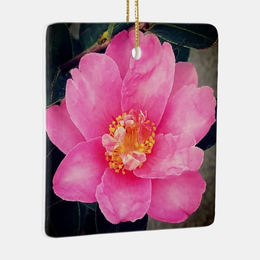 Roze Camellia Keramische kerstversiering Keramisch Ornament (Rechts)
