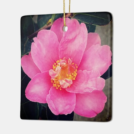 Roze Camellia Keramische kerstversiering Keramisch Ornament (Links)