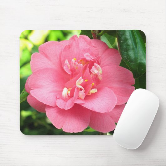 Roze Camellia Mousepad Muismat (Met muis)