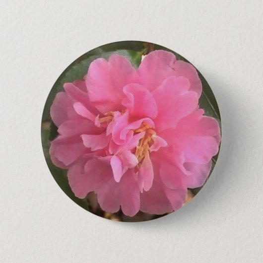 Roze Camellia Ronde Button 5,7 Cm (Voorkant)