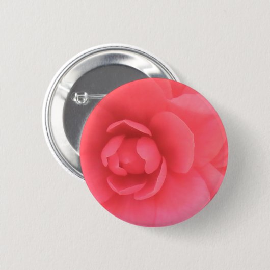 Roze Camellia Ronde Button 5,7 Cm (Voorkant /achterkant)