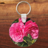 Roze Camellia Sleutelhanger (Voorkant)