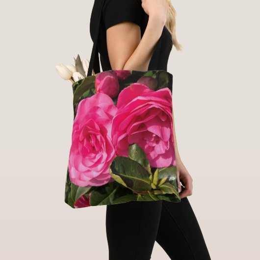 Roze Camellia Tote Bag (Dichtbij)