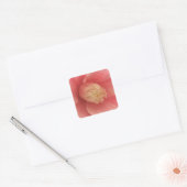Roze Camellia Vierkante Sticker (Envelop)