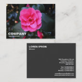 Roze Camellia Visitekaartje (Voorkant / Achterkant)