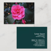 Roze Camellia Visitekaartje (Voorkant / Achterkant)