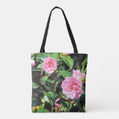 Roze Camellias digitaal schilderen over de Canvas Tote Bag (Achterkant)