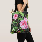 Roze Camellias digitaal schilderen over de Canvas Tote Bag (Dichtbij)