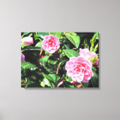 Roze Camellias Digital Painting Canvas Wall Art (Voorkant)