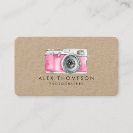 Roze  camera fotograaf Visitekaartjes