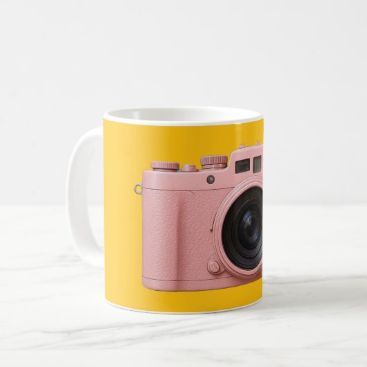 Roze camera mok! koffiemok (Voorkant links)