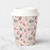 Roze  camera papieren bekers (Achterkant)