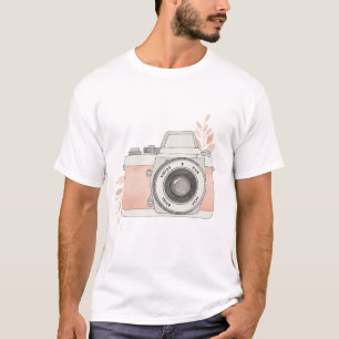 roze  camera t-shirt