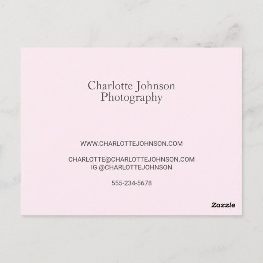  roze camera-Waterverf Briefkaart (Achterkant)