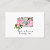  roze camera-Waterverf Visitekaartje (Voorkant)