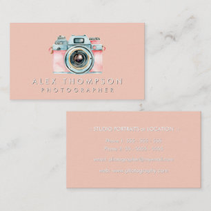 Roze camerastudio visitekaartje