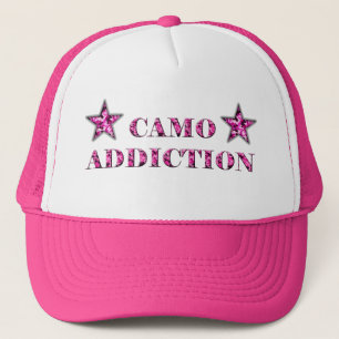 Roze Camo Addiction Trucker Hat Trucker Pet