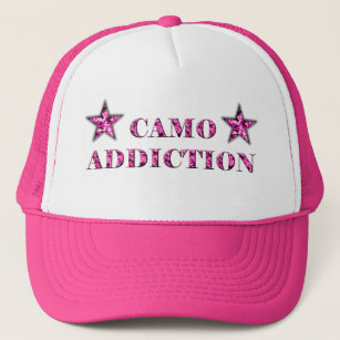 Roze Camo Addiction Trucker Hat Trucker Pet