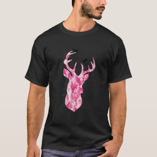 Roze Camo American Camouflage Buck Women Mannen De T-shirt