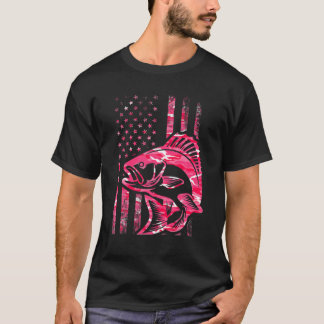 Roze Camo American Flag Gevist T-shirt
