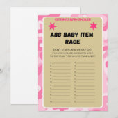 Roze Camo Baby shower - bewerkbare naam, 5x7 Invit Kaart (Voorkant / Achterkant)