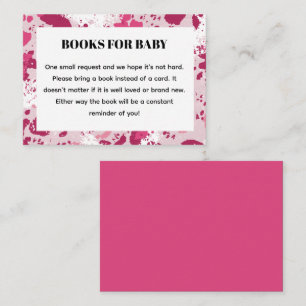 Roze Camo Baby shower boeken voor Baby Informatiekaartje