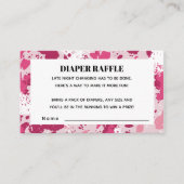 Roze Camo Baby shower Luier Raffle Informatiekaartje (Voorkant)