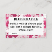 Roze Camo Baby shower Luier Raffle Informatiekaartje (Voorkant)