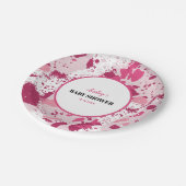 Roze Camo Baby shower Papieren Bordje (Gekanteld)