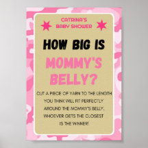 Roze Camo Baby shower teken