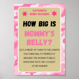 Roze Camo Baby shower teken Poster