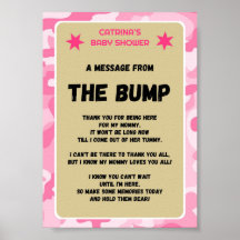 Roze Camo Baby shower teken
