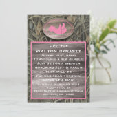 Roze Camo Baby shower Uitnodiging (Staand voorkant)