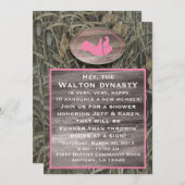 Roze Camo Baby shower Uitnodiging (Voorkant / Achterkant)