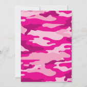 Roze Camo Baby Sprinkle Invite, camouflage burlap Kaart (Achterkant)