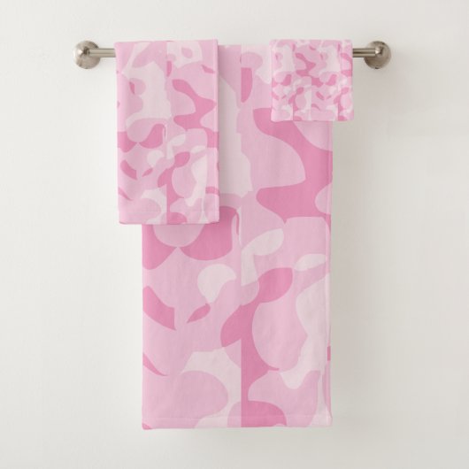 Roze Camo Bad Handdoek (Insitu)