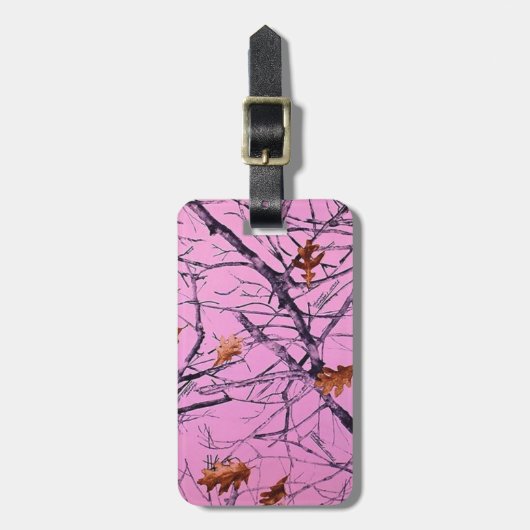 Roze Camo Bagagelabel (Voorkant verticaal)