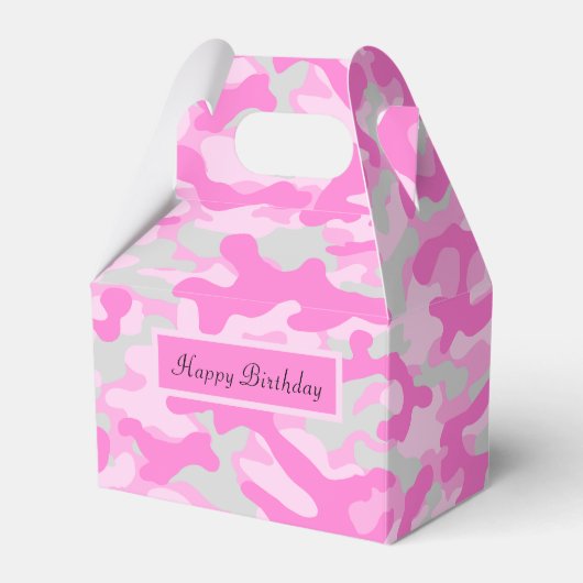 Roze Camo Bedankdoosjes (Voorkant Zijde)