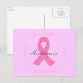 Roze Camo borstkanker Briefkaart (Voorkant / Achterkant)