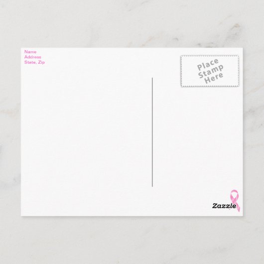 Roze Camo borstkanker Briefkaart (Achterkant)