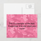 Roze Camo-Briefkaart Briefkaart (Voorkant / Achterkant)