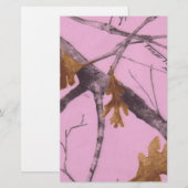 Roze Camo Briefpapier (Voorkant / Achterkant)