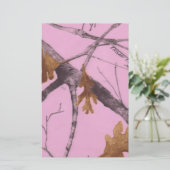 Roze Camo Briefpapier (Staand voorkant)