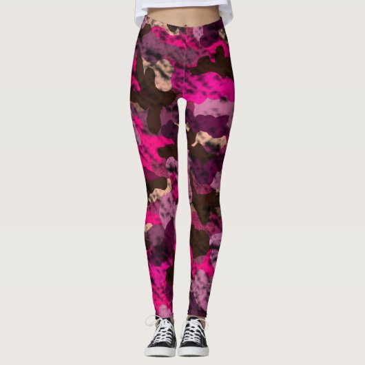 Roze Camo Broek Leggings (Voorkant)